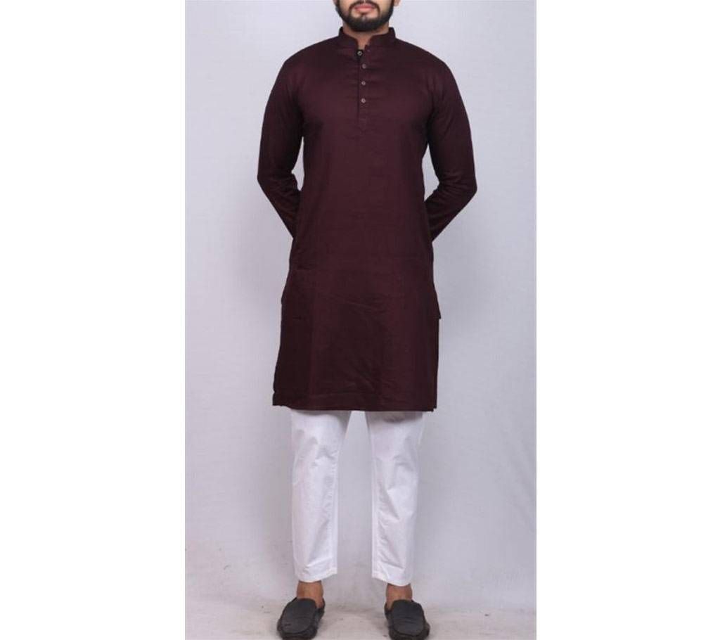 Coffee Colored Cotton Punjabi