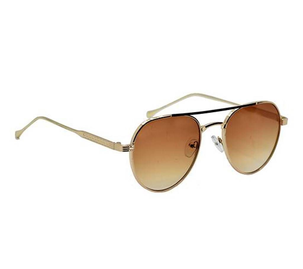 Golden Steel Frame Brown Shade Sunglass for Men
