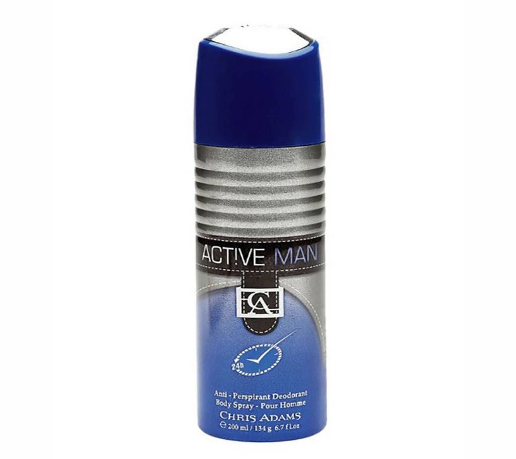 CHRIS ADAMS ACTIVE MAN ANTI-PERSPIRANT DEODORNANT BODY SPREAD 200 MILLION UAE