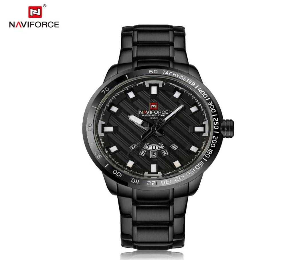 Naviforce Mens Stainless Steel Quartz Watch with Tachymeter (NF9090 BB)