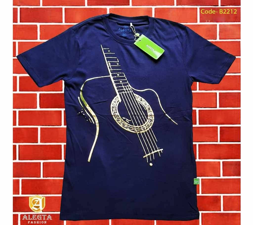 Golden guitar foil print T-shirt