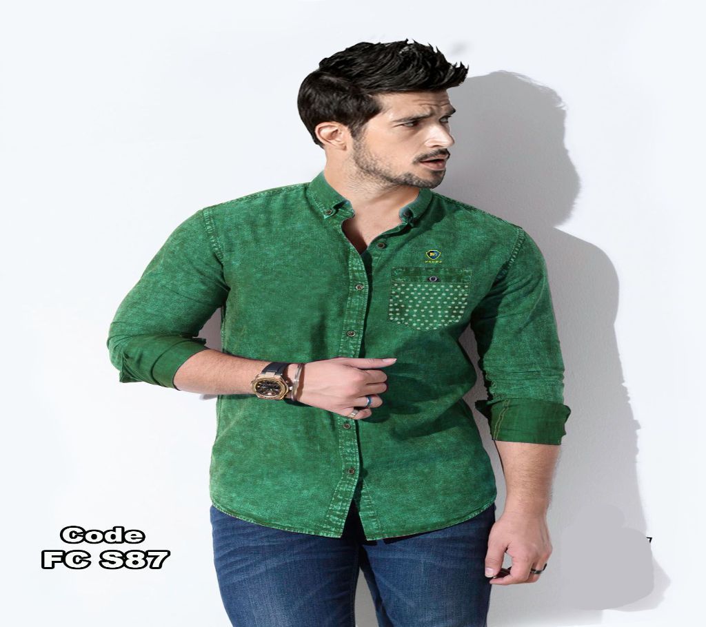 Bottle Green Full Sleeve Shirt for Men
