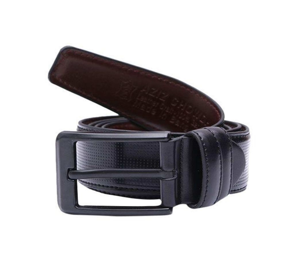 Black Leather Belt For Men-CSB-135