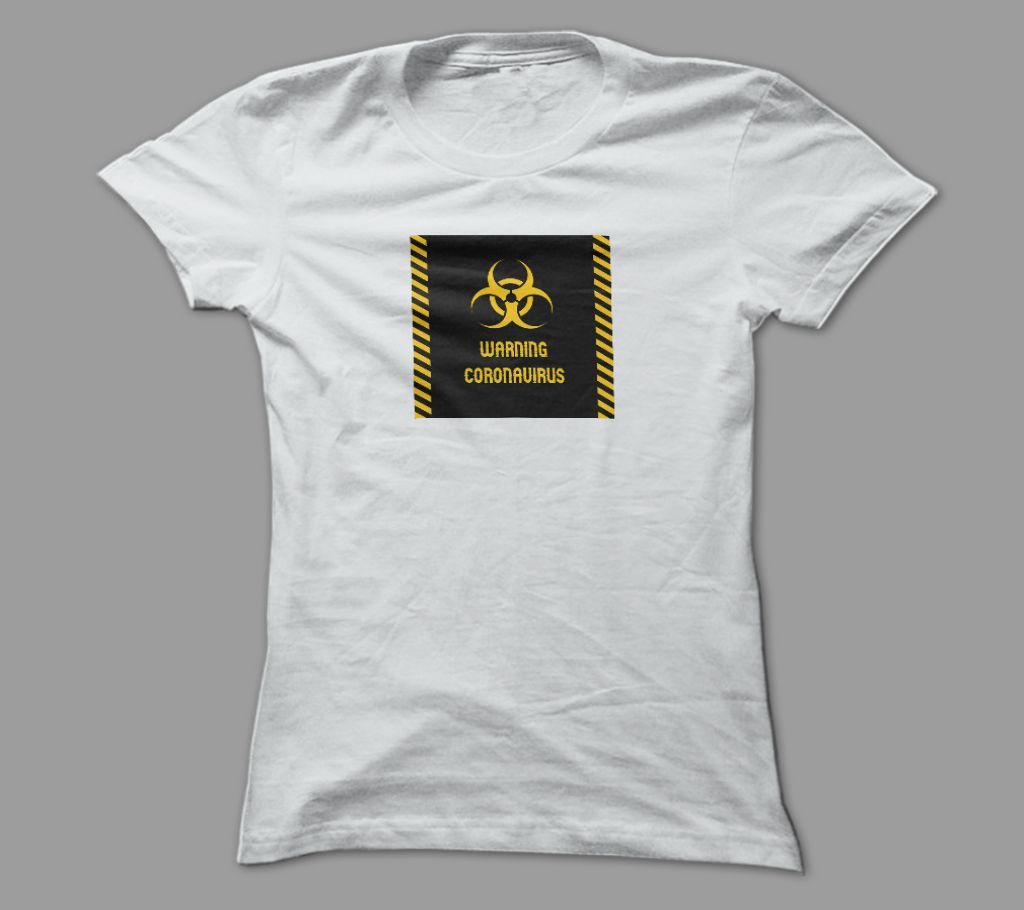 Warning For Virus White Polyester T-Shirt