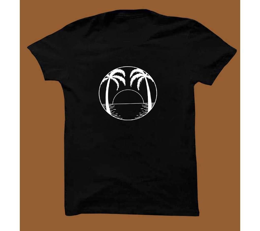 Black Cotton Short Sleeve T-Shirt for Men BTS009