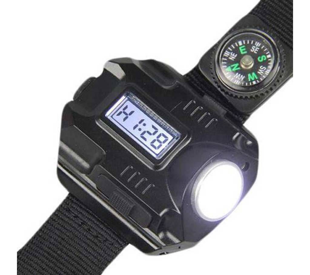 Rechargeable LED Flashlight Wrist Watch