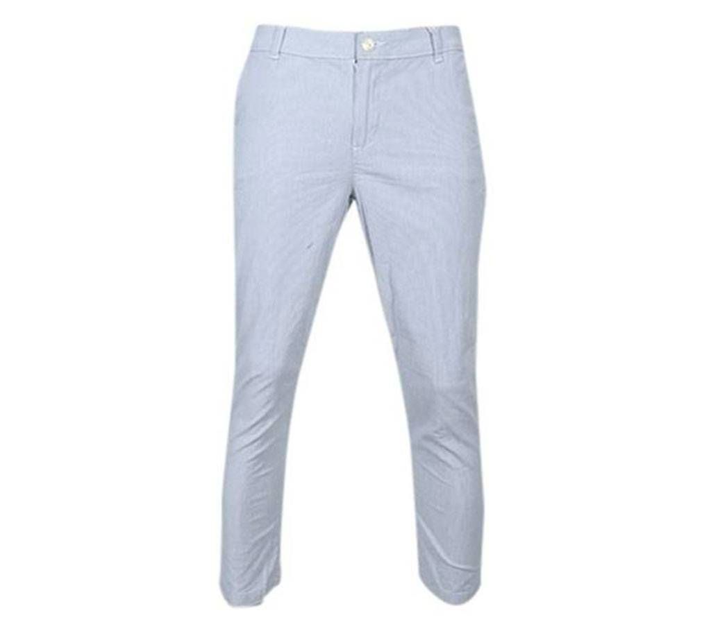 White Check Cotton Pant For Men