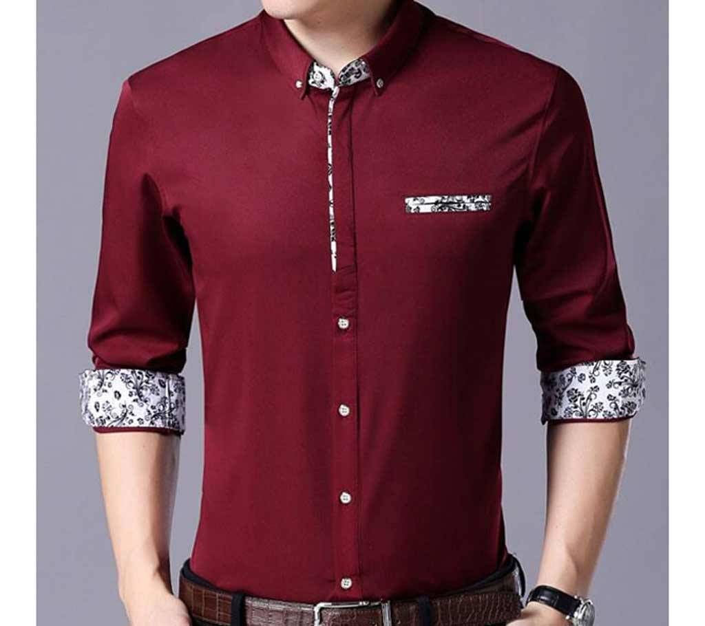 Merun Cotton Casual Full Sleeve Shirt