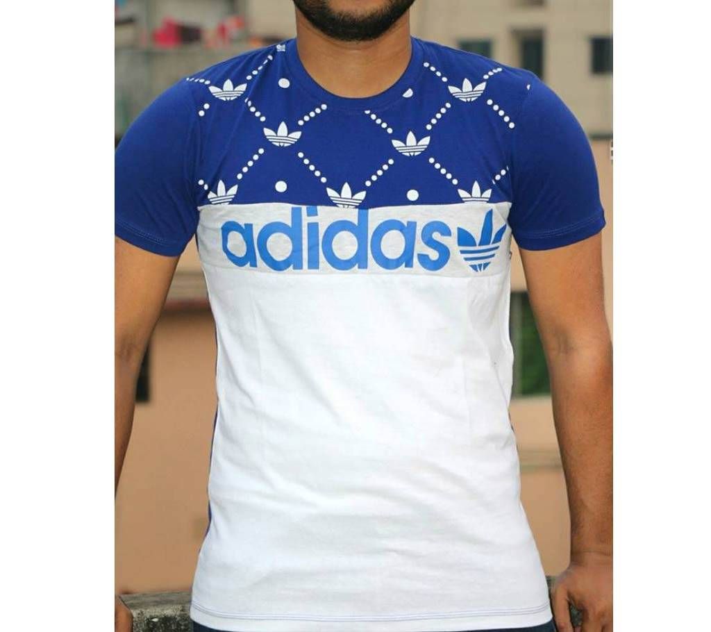  White Adidas Half Sleeve Cotton T-Shirt For Men