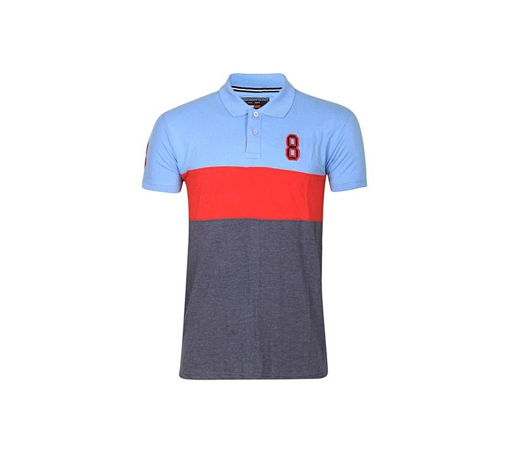 Multicolor Cotton Short Sleeve Tommy Polo for Men