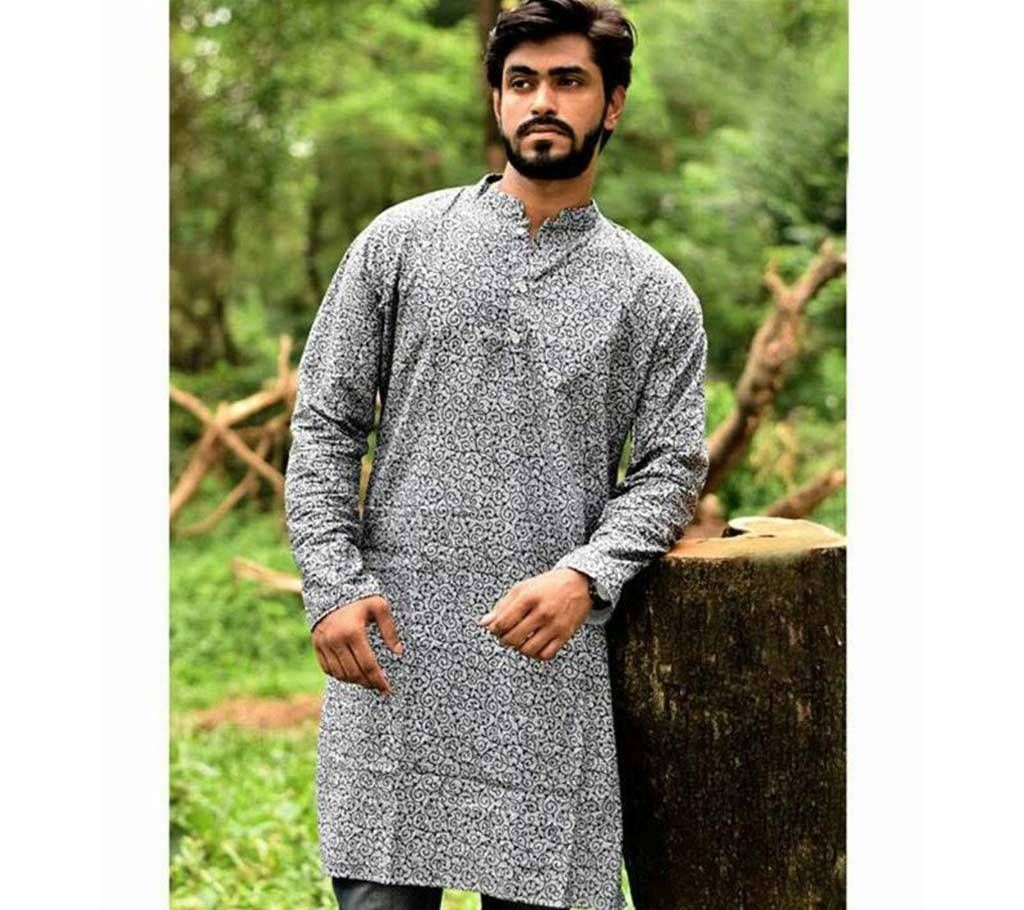 Mens Contrast Semi-Long Punjabi