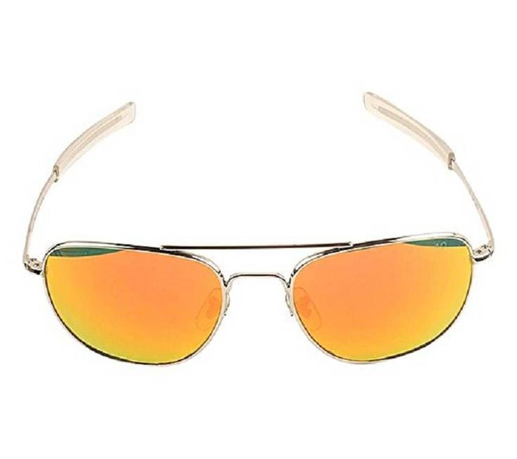 Beige Stainless Steel Orange Shaded Sunglasses for Men