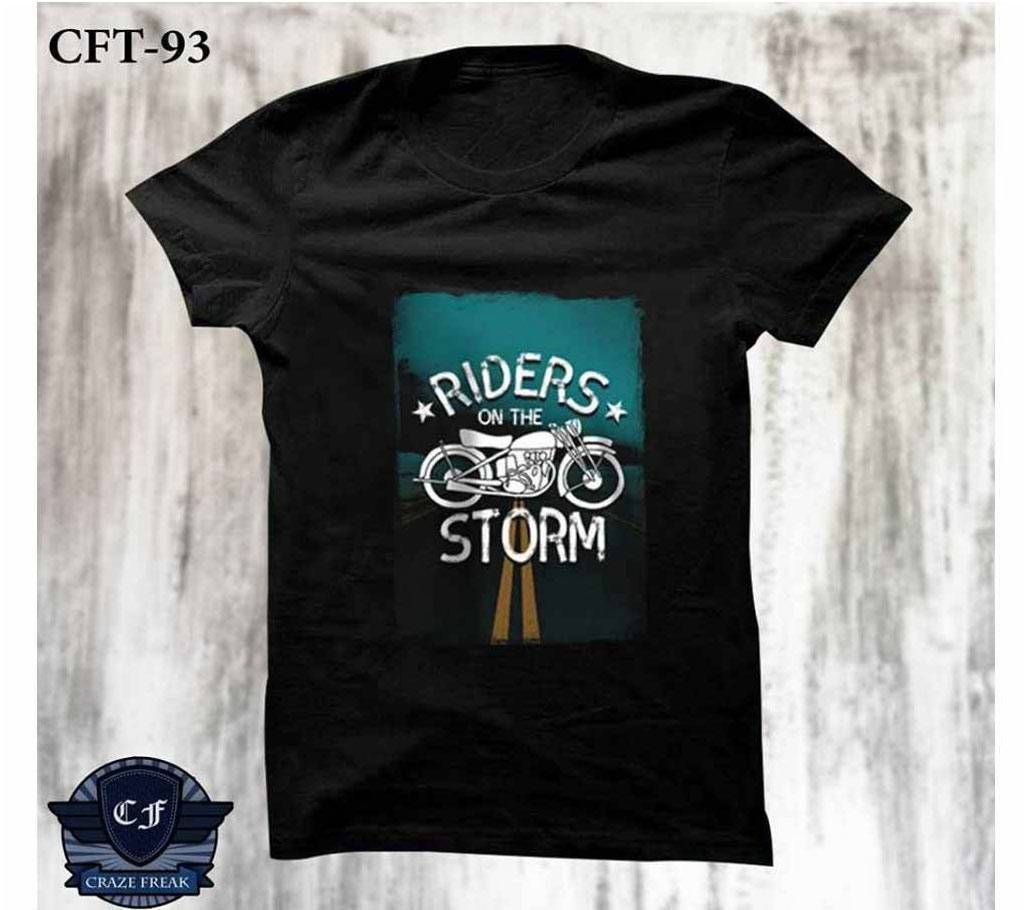 BIKE BLACK Half Sleeve COTTON T-SHIRT For Men