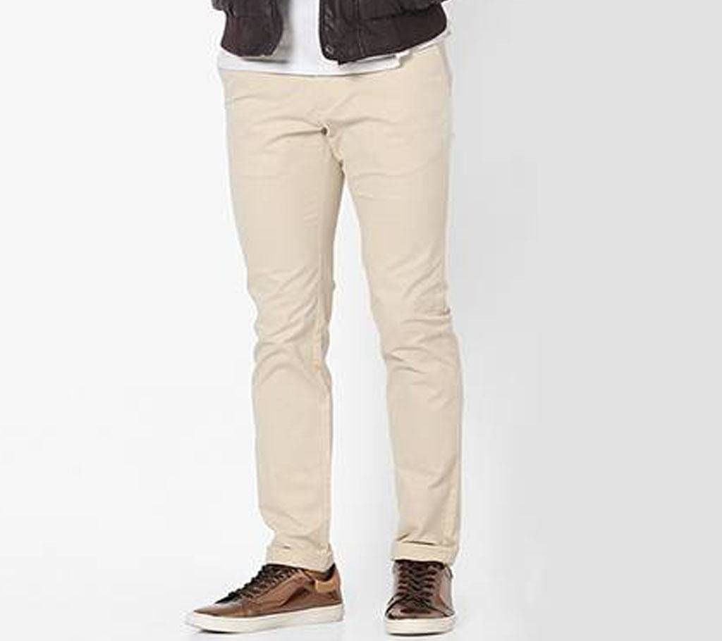Off-White Color Slim Fit Chino Gabardine Pant for Men