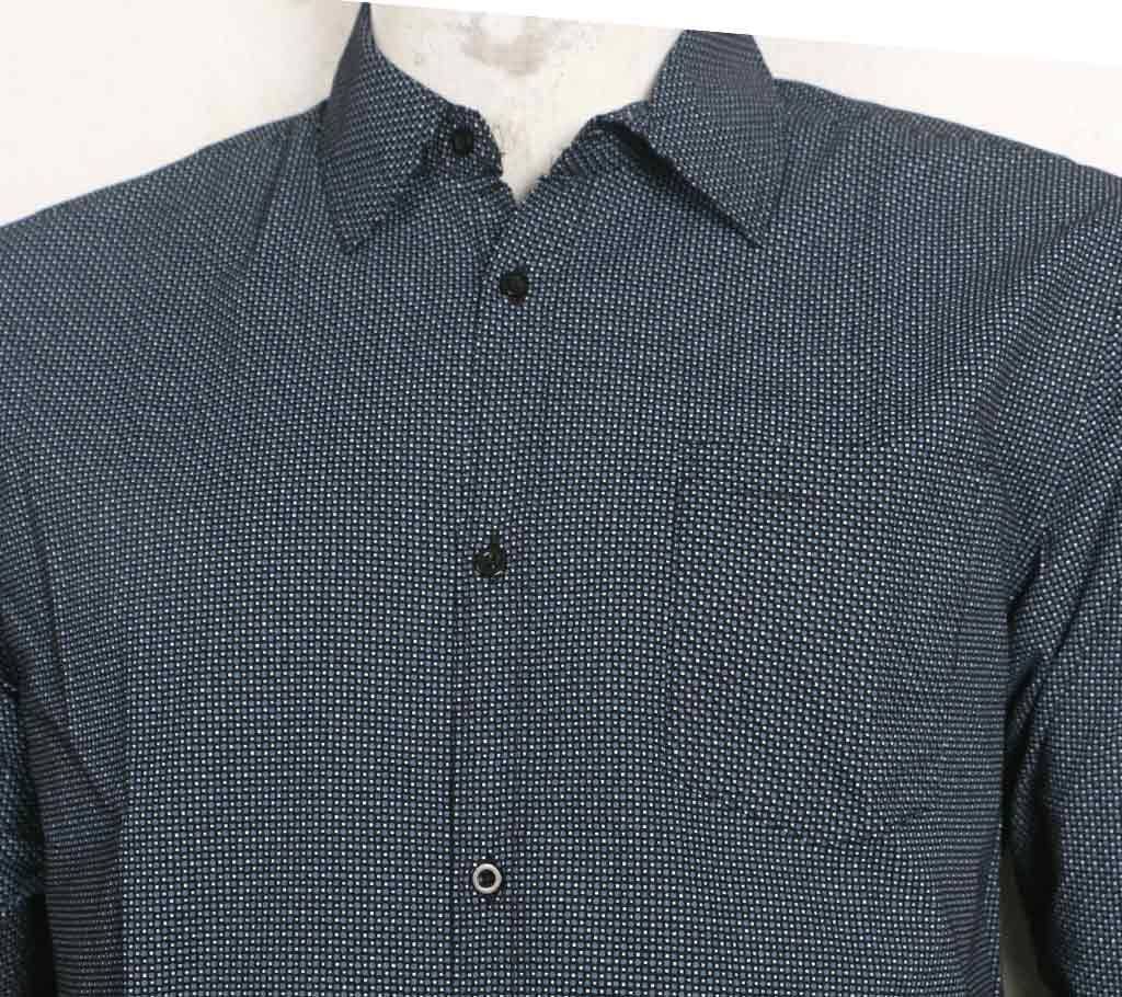 COTTON DOT PRINT SLIM FIT CASUAL SHIRT
