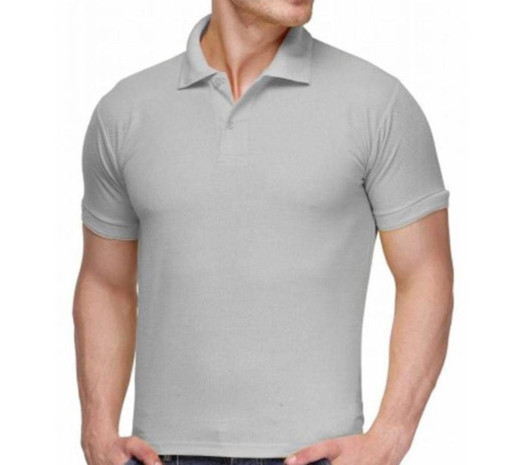 Light Ash Cotton Short Sleeve Polo T-Shirt