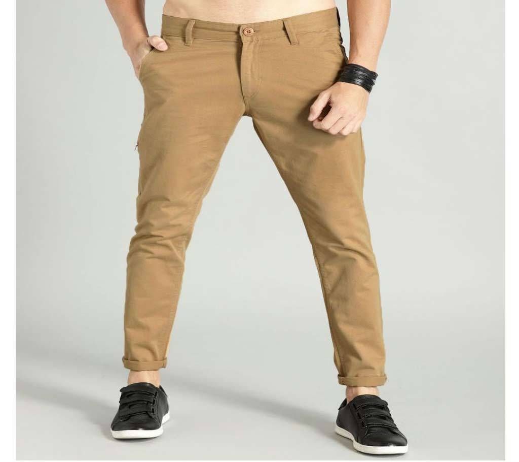 Menz slim fit gabardine full pants - Khaki