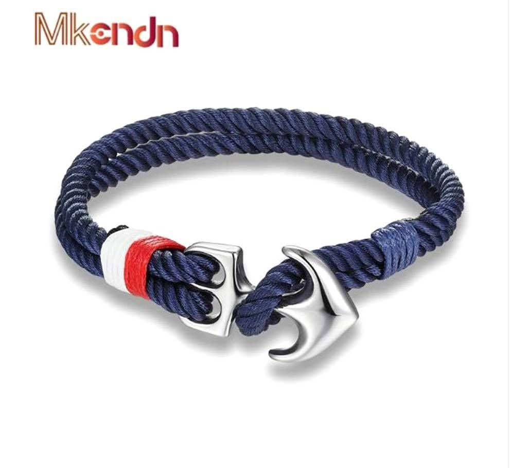 MKENDN High Quality Anchor Bracelets Men Charm Nautical Survival Rope Chain Paracord  Wrap Metal Sport Hooks