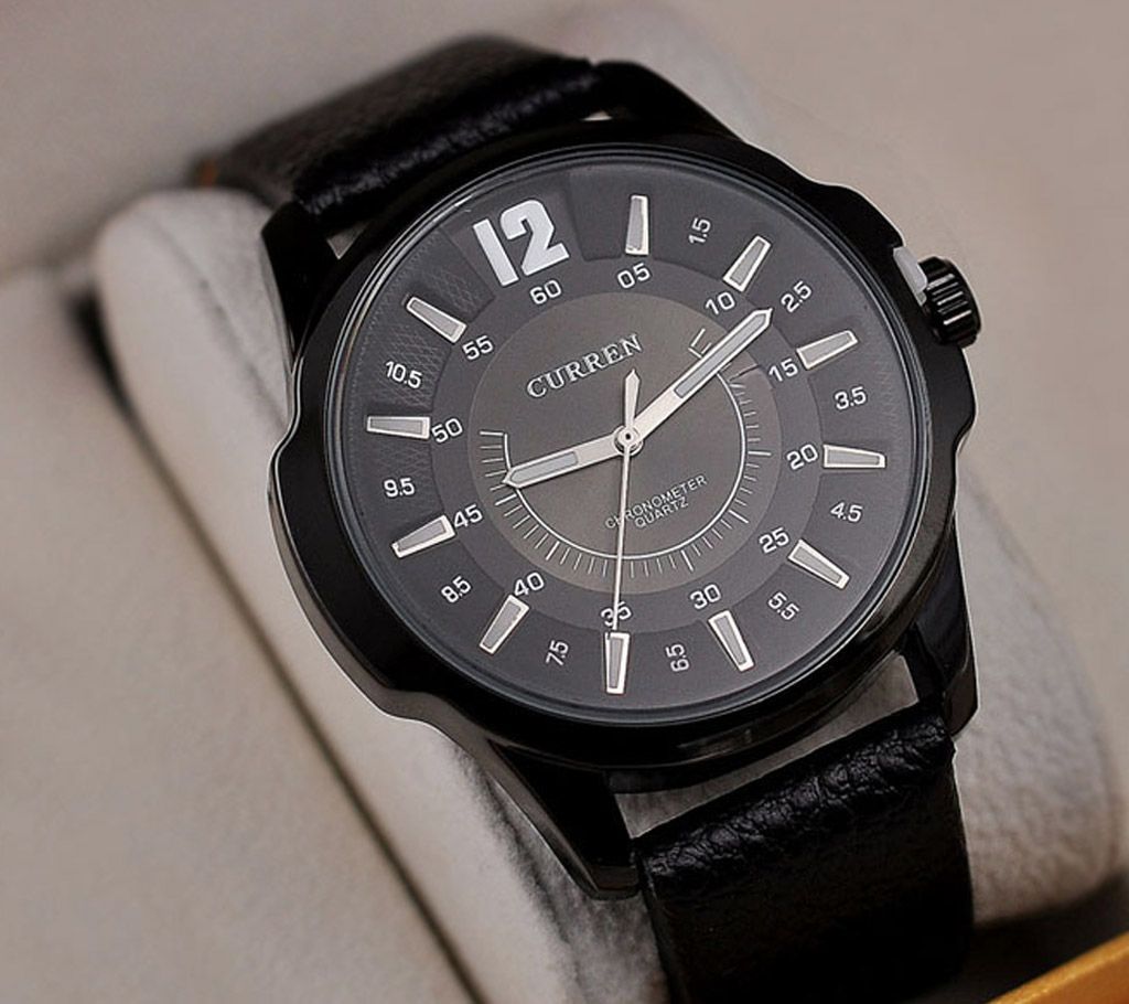 Curren Black Mens Casual Wrist Watch 
