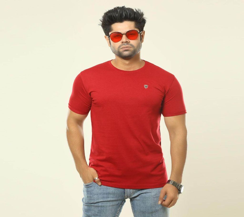High Quality Red Cotton T-Shirt for Men