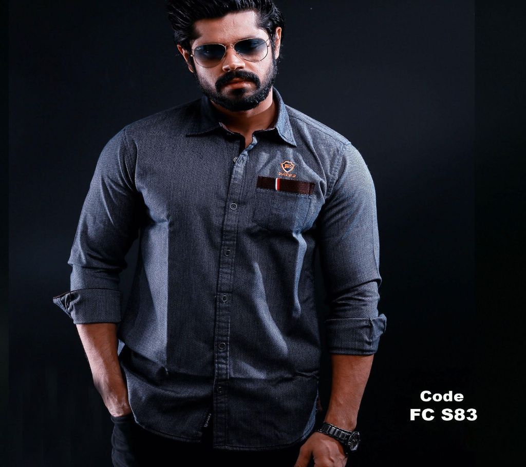 Dark Grey Full Sleeve Shirt for Men