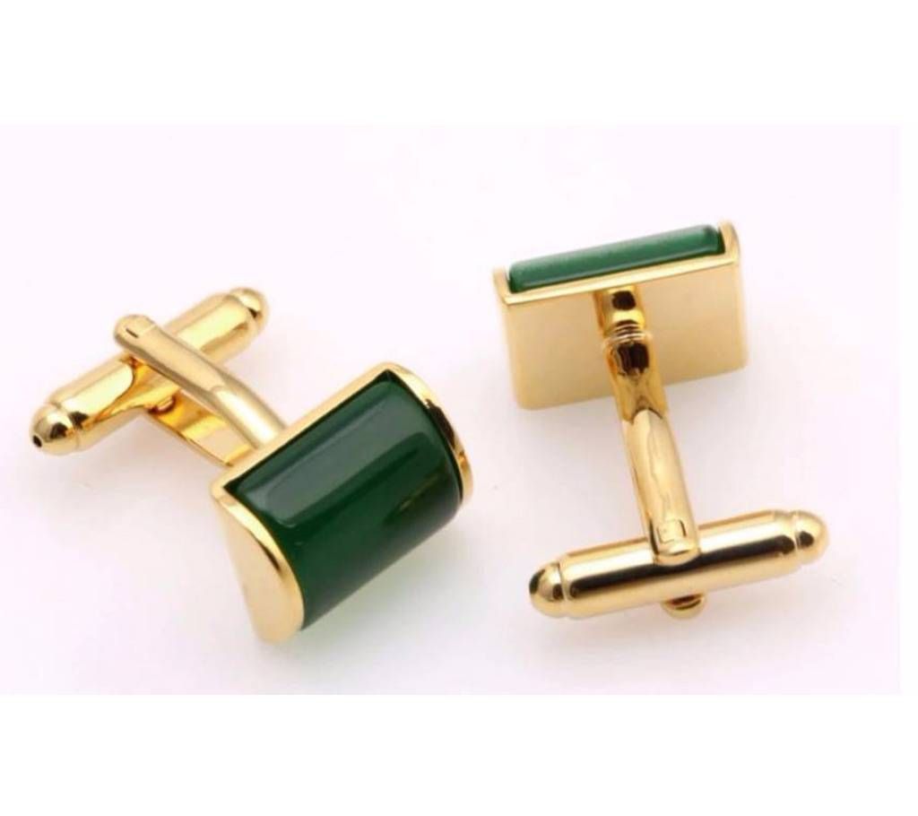 New Gold+Green Mens shirt cufflinks