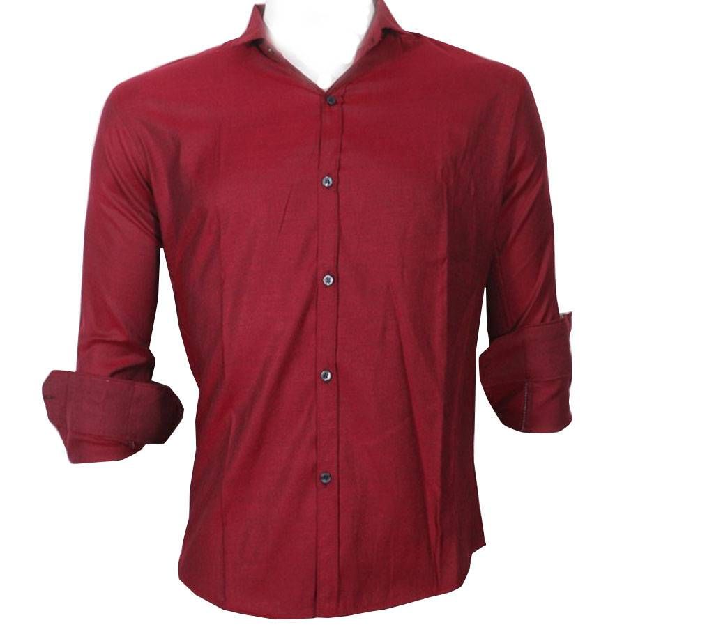 Maroon Full Sleeve Casual Shirt for Men
