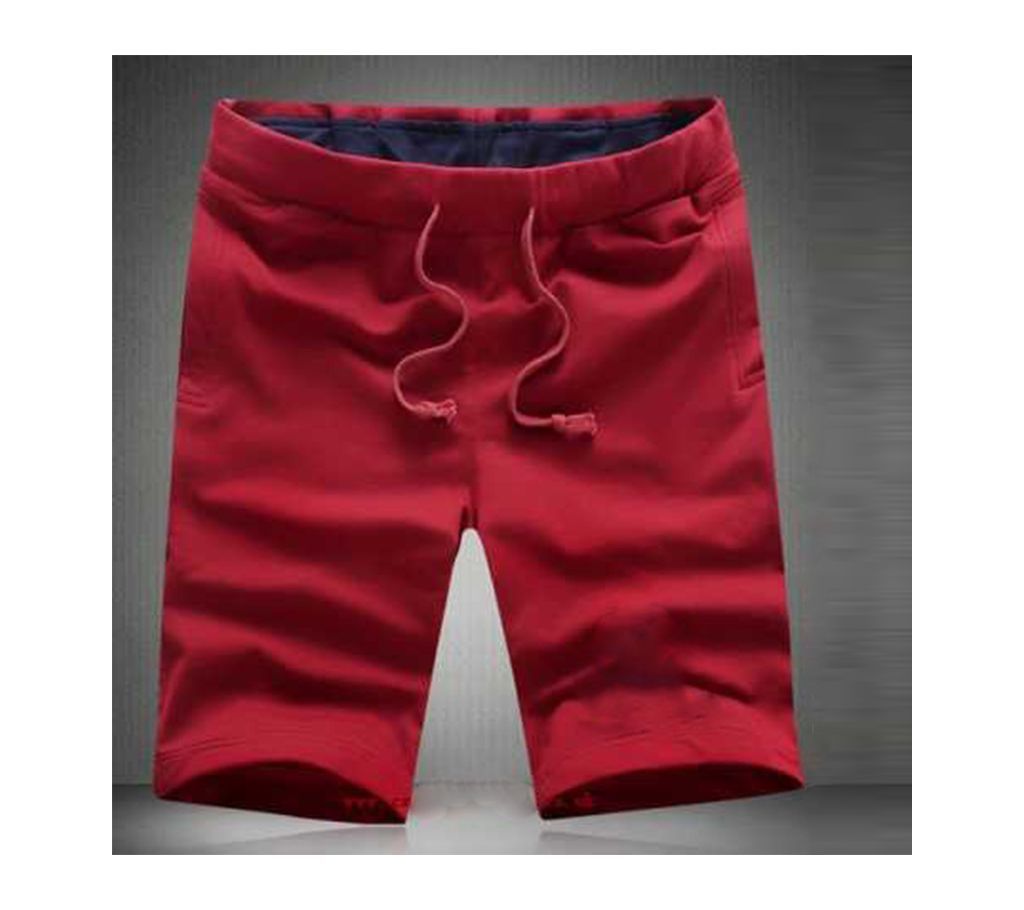 Red Cotton Shorts For Men