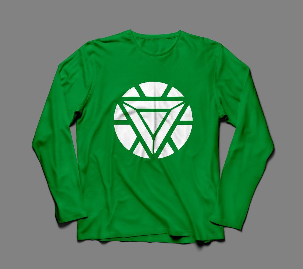IRONMAN ARC  LONG SLEEVE GREEN  COTTON TSHIRT FOR MEN