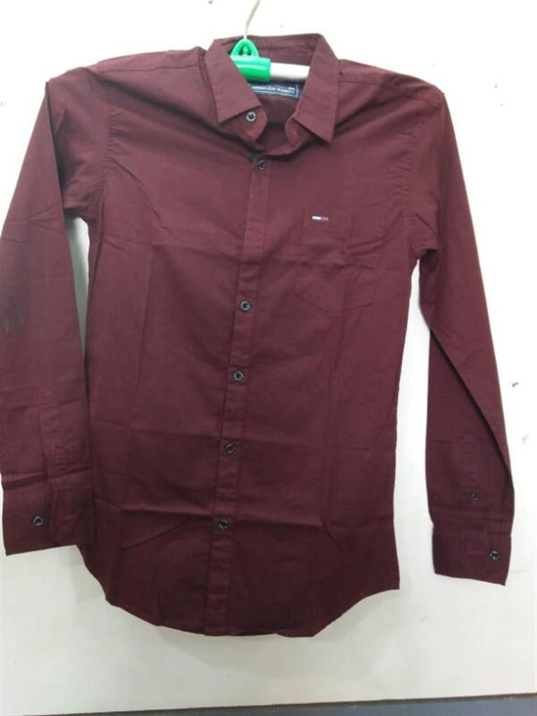 Pure Cotton Casual Shirt- solid coffee