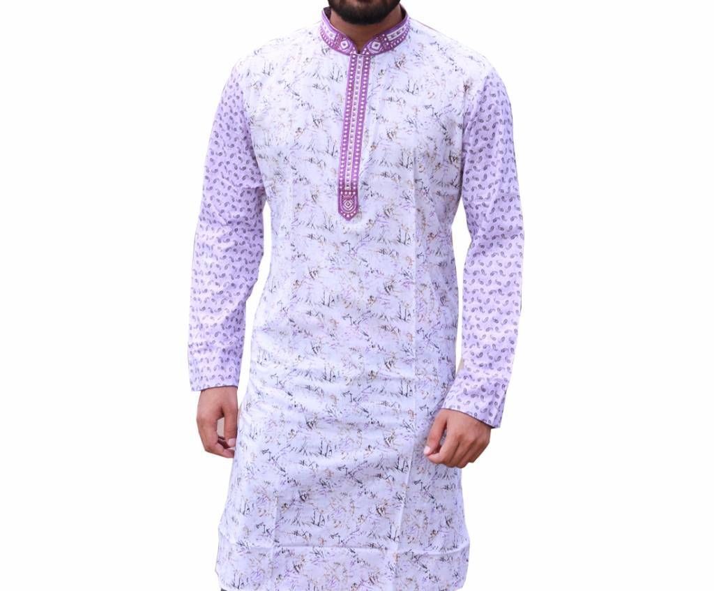 Multi Printed Cotton Panjabi For Men