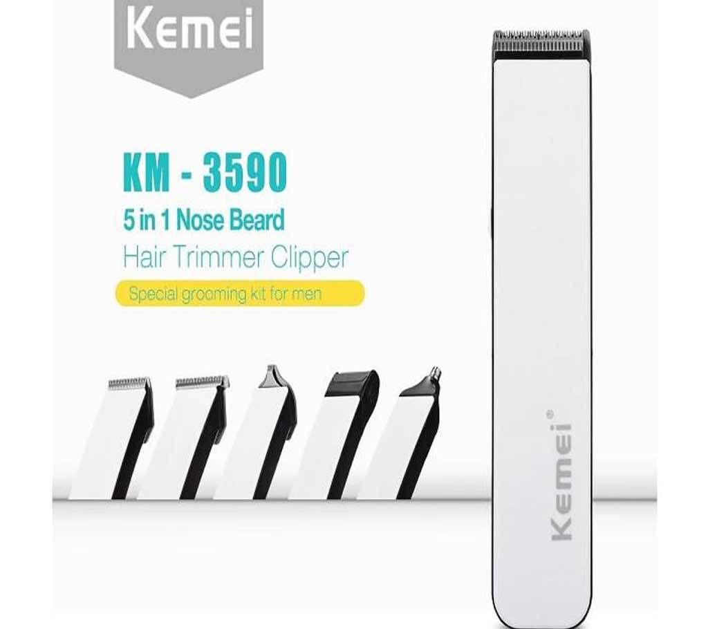Kemei KM-3590 5 In 1 Rechargeable Hair Trimmer and Shaver