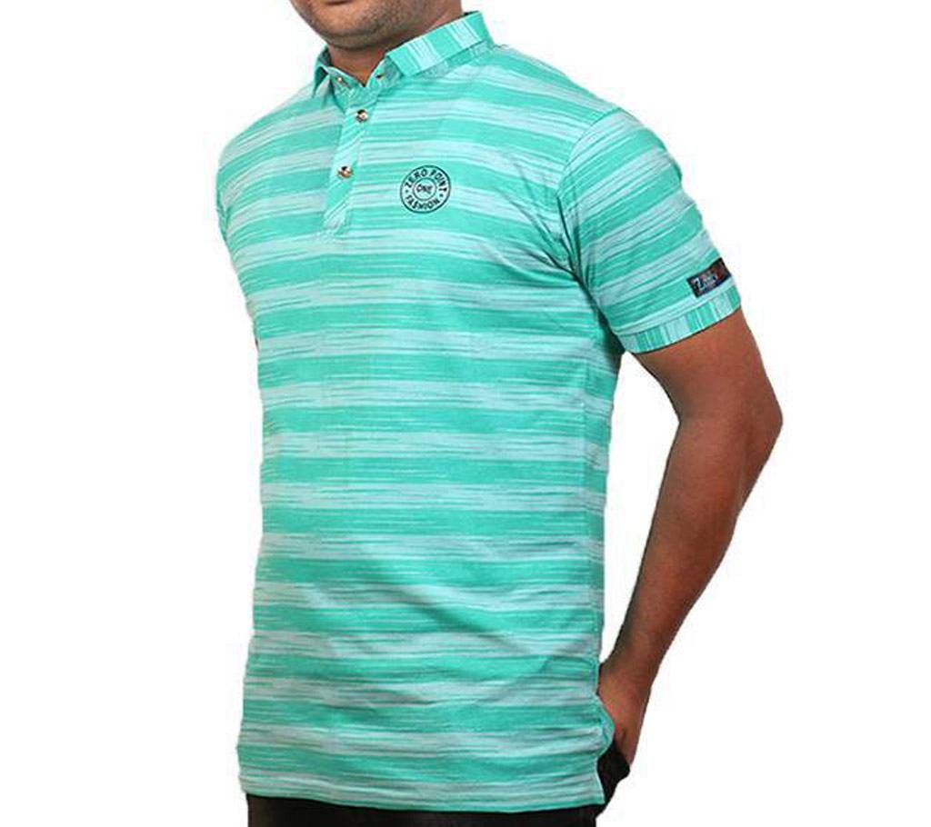 GENTS SHORT SLEEVE STRIPED POLO SHIRT