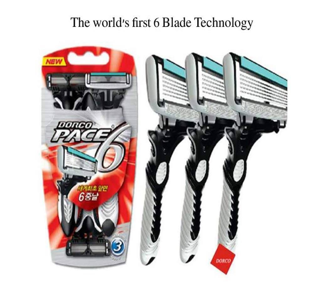 Dorco Pace 6 (3 razor in a box) - Korean
