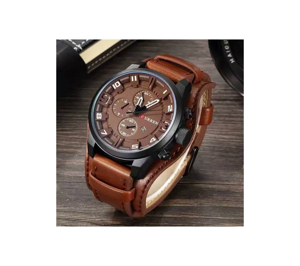 CURREN Leather Sports Wrist watch for men 