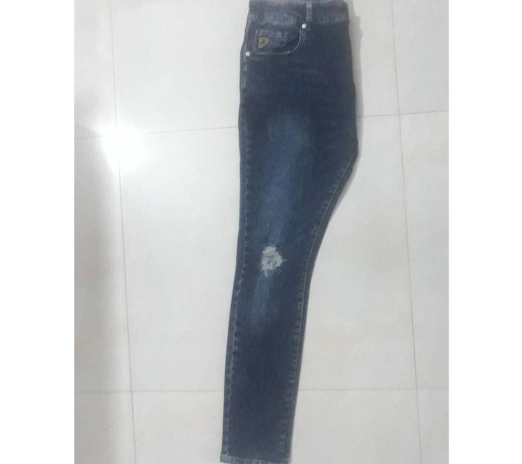 Black navy Destroy Denim Pant