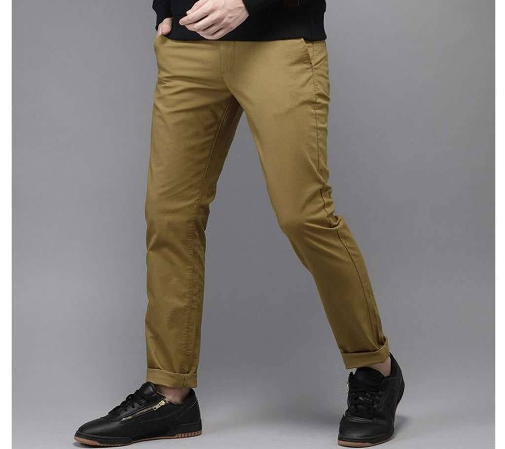 Menz slim fit gabardine full pants - Mustard