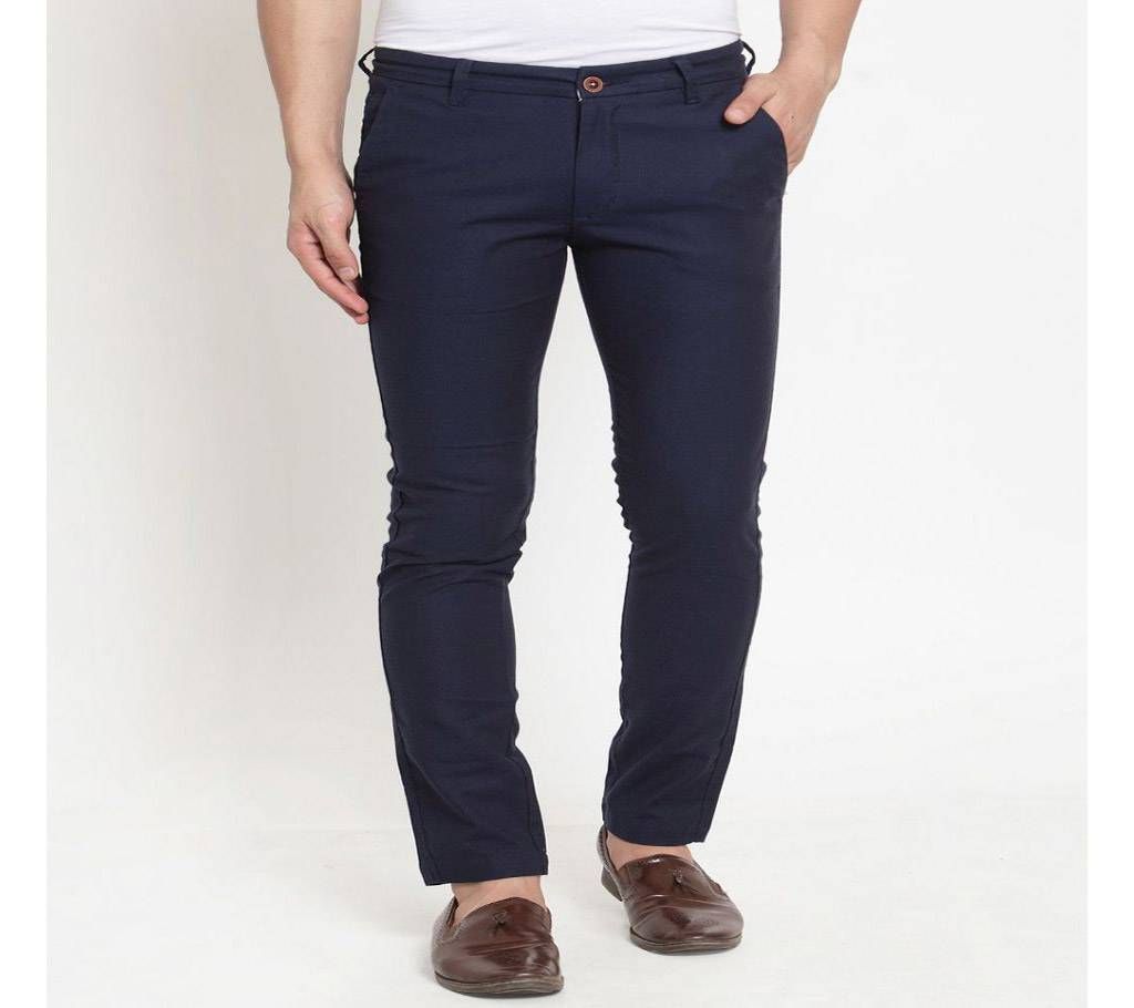 Dark Midnight Navy Blue Narrow Gabardine Pant