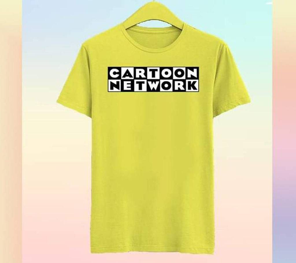 Yellow Cartoon Network Half Sleeve Cotton T Shirt For Men 
