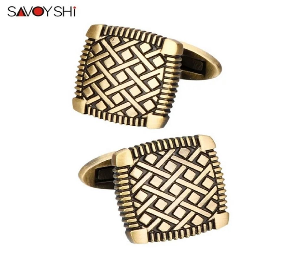 SAVOYSHI Vintage Bronze Metal Shirt Cufflinks for Mens