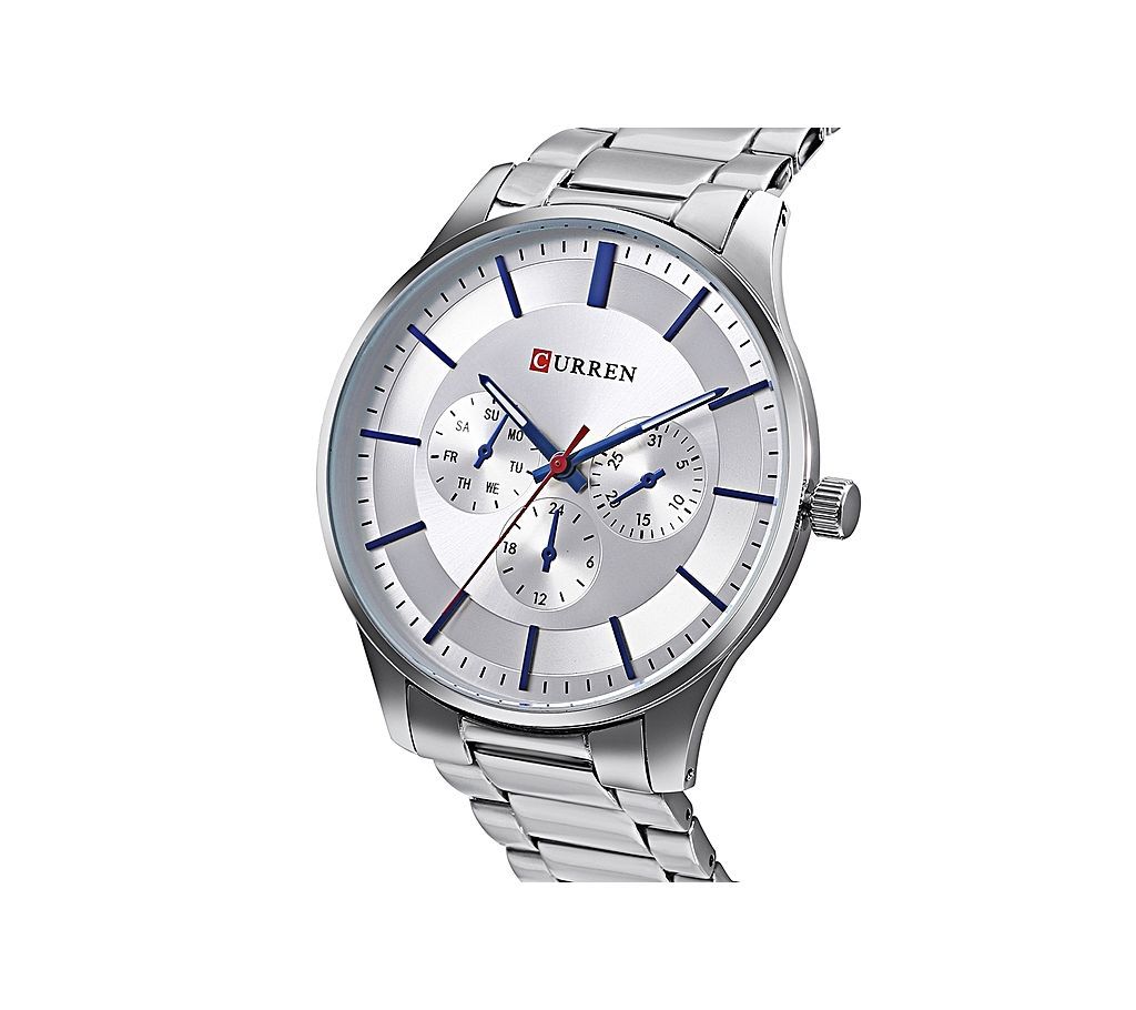 Curren 8282 Male Quartz Watch - SILVER