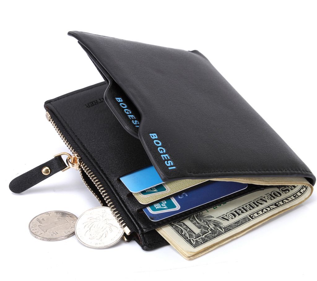 PU leather Money bag bogesi-Black