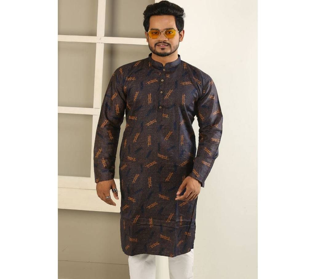 40-Cotton Punjabi - Black and Brown - 191116