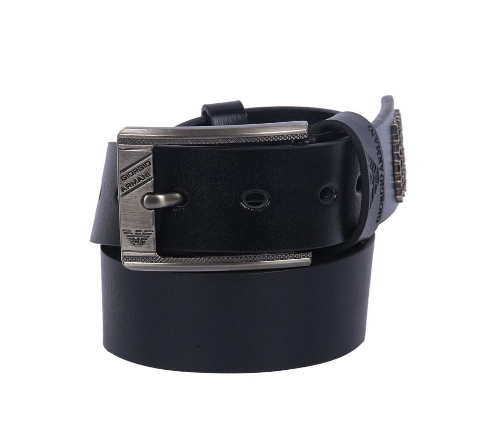 Armani Adjustable Smooth Buckle  Leather Belts for Men