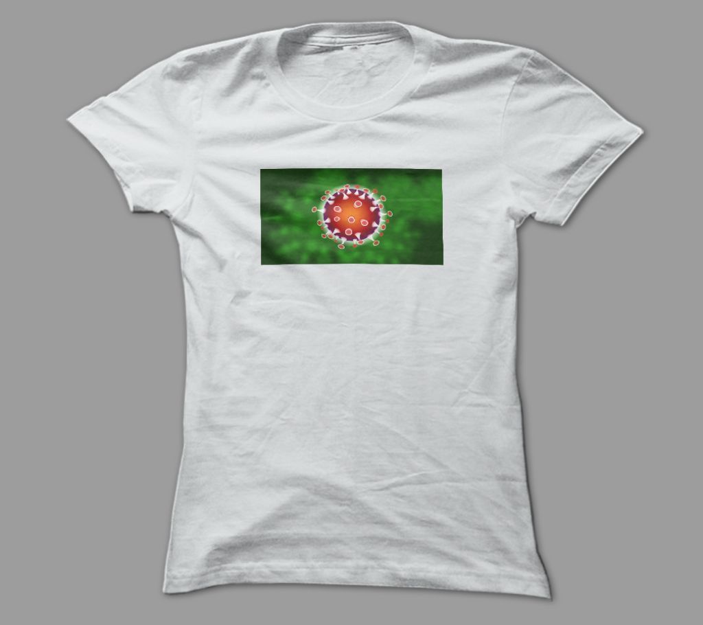 Corona Virus White Polyester T-Shirt