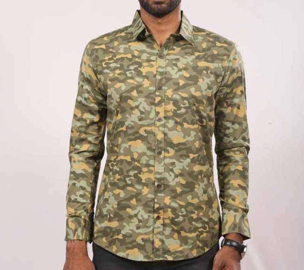 Multi-Color Cotton Long Sleeve Casual Shirt for Men