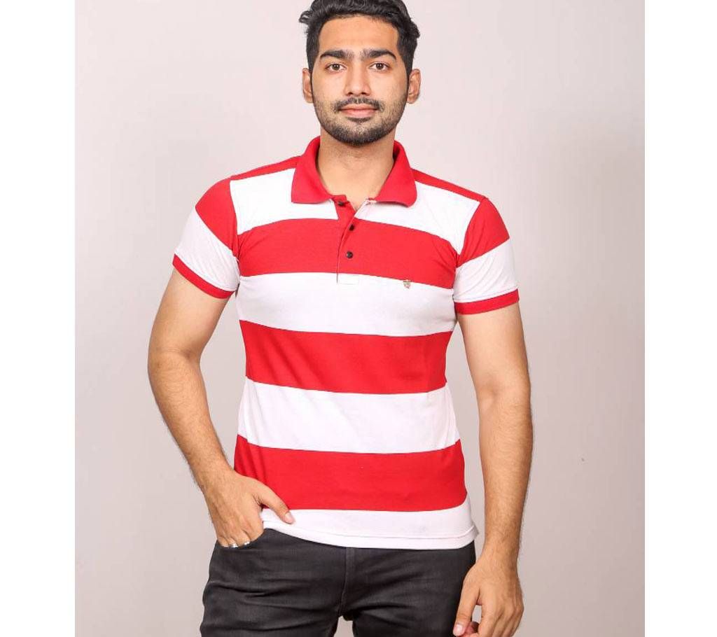 Menz Half Sleeve Stripped Polo Shirt