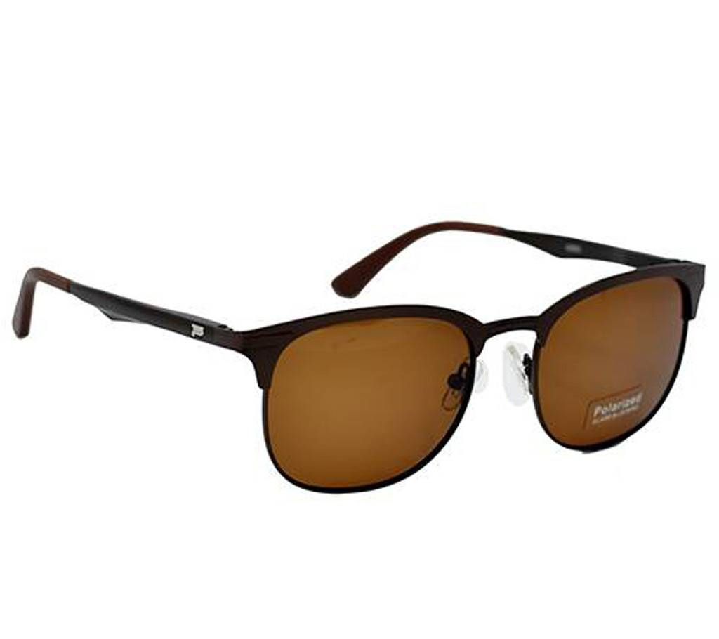 Black Plastic Frame Brown Shade Sunglass For Men