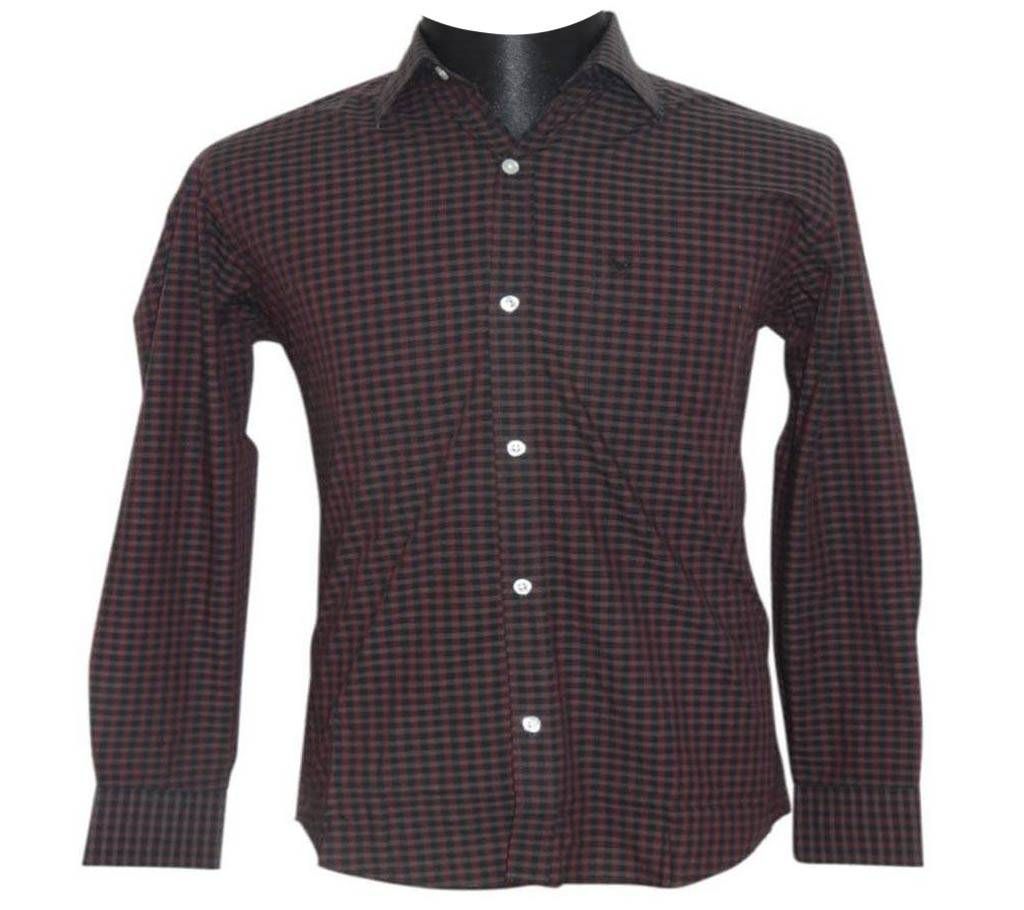 Brown Gingham Check Shirt