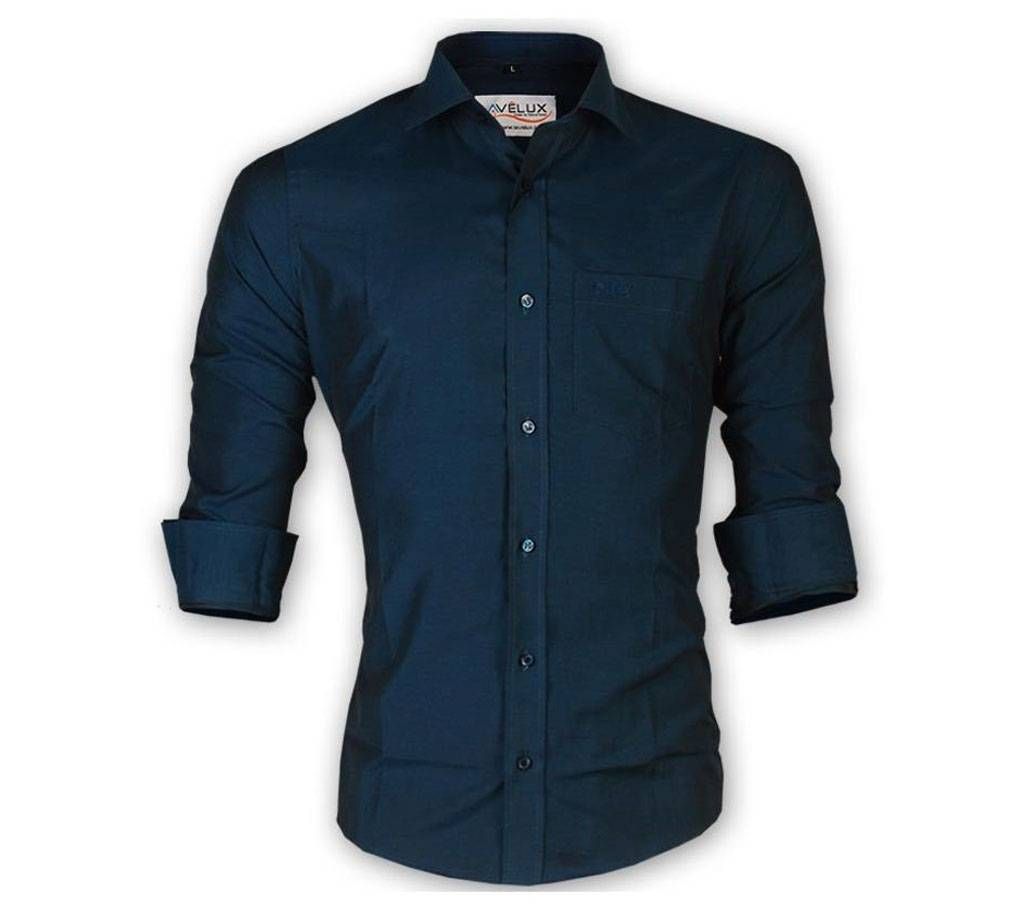 Mens Full Sleeve Black Formal Cotton Shirt